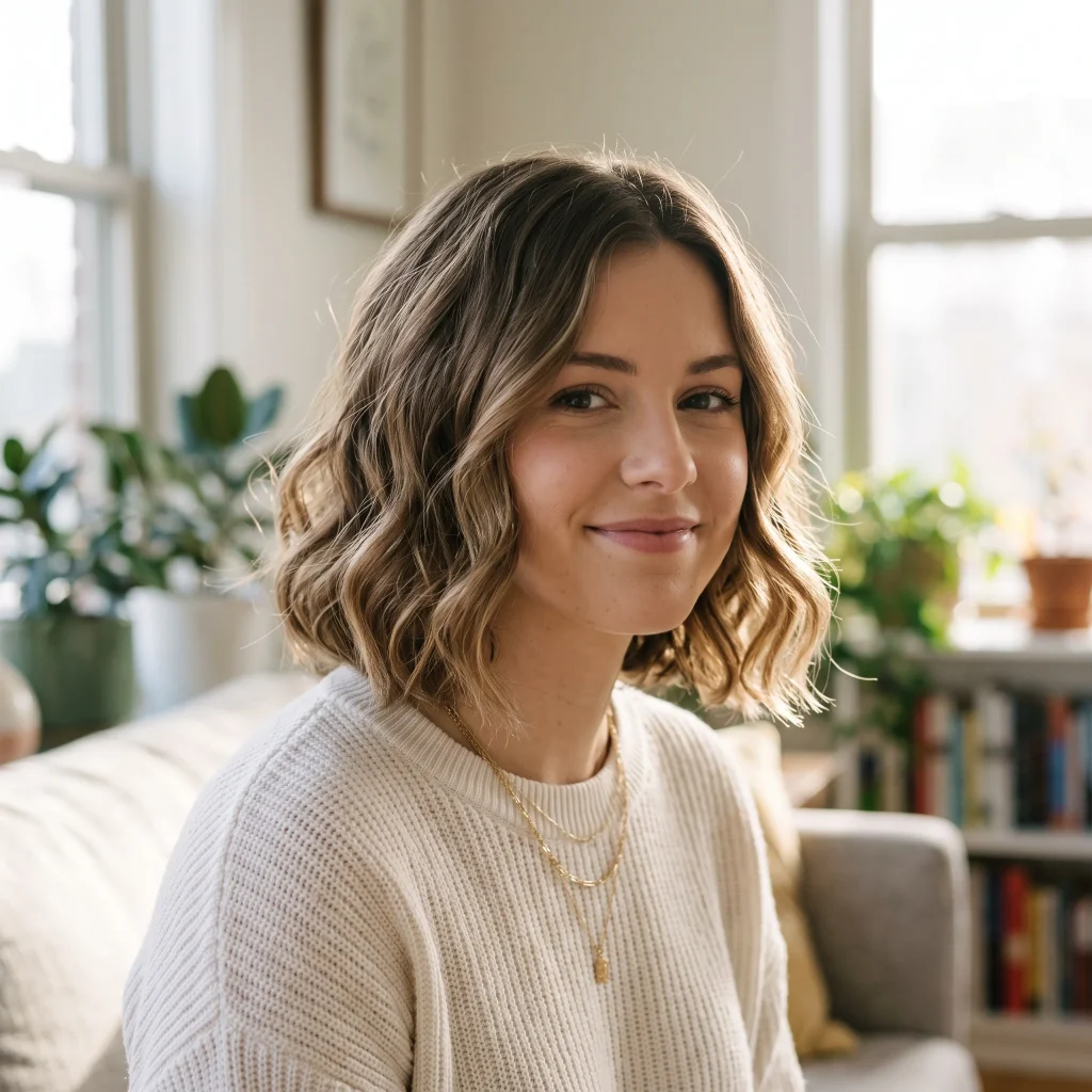 Wavy Chin-Length Haircut