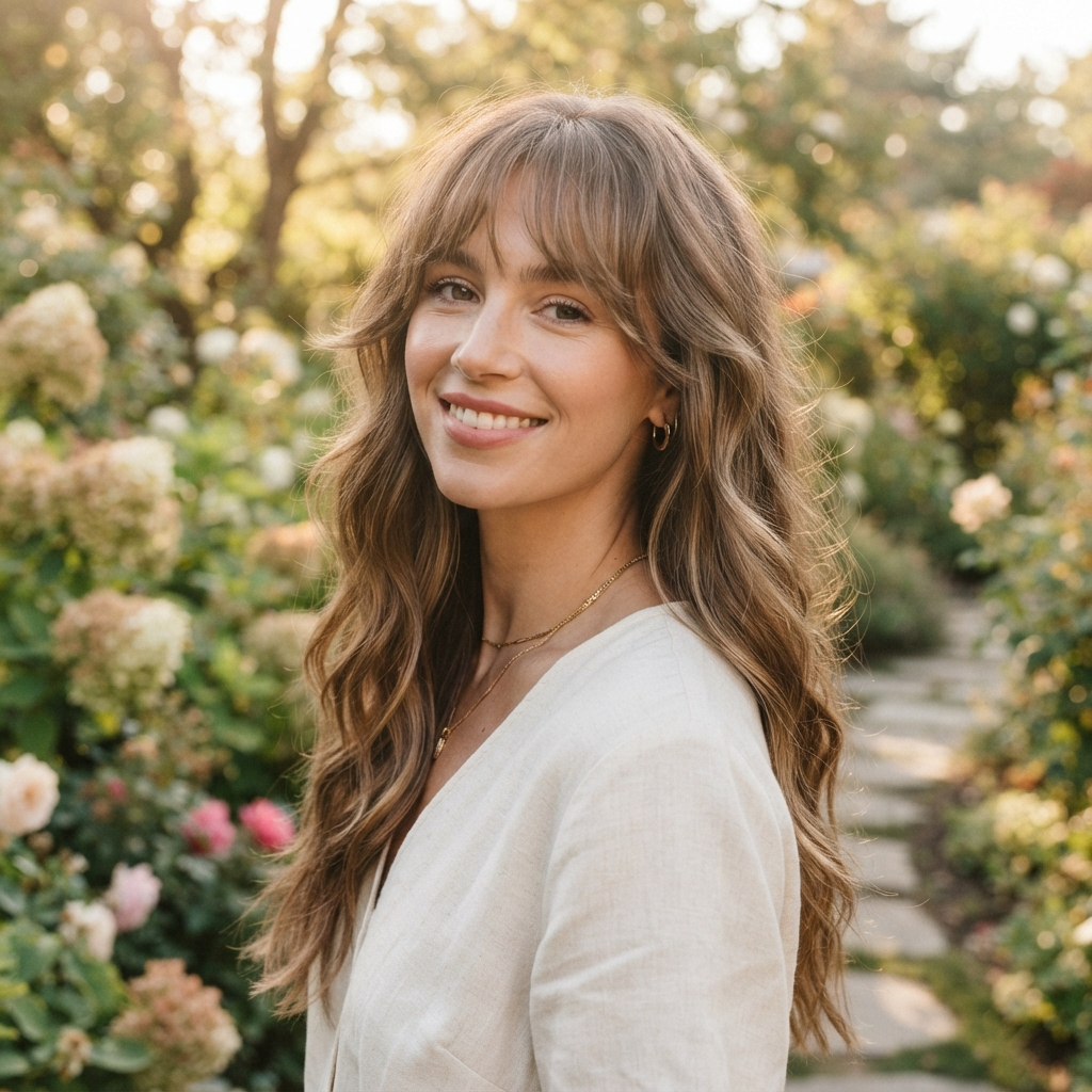 Wavy Long Hair With Wispy Bangs