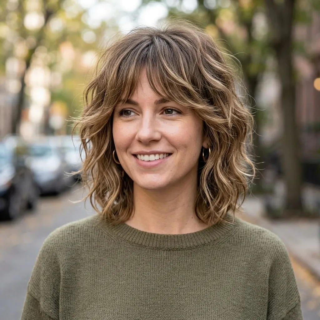Wavy Short Shag with Face-Framing Layers