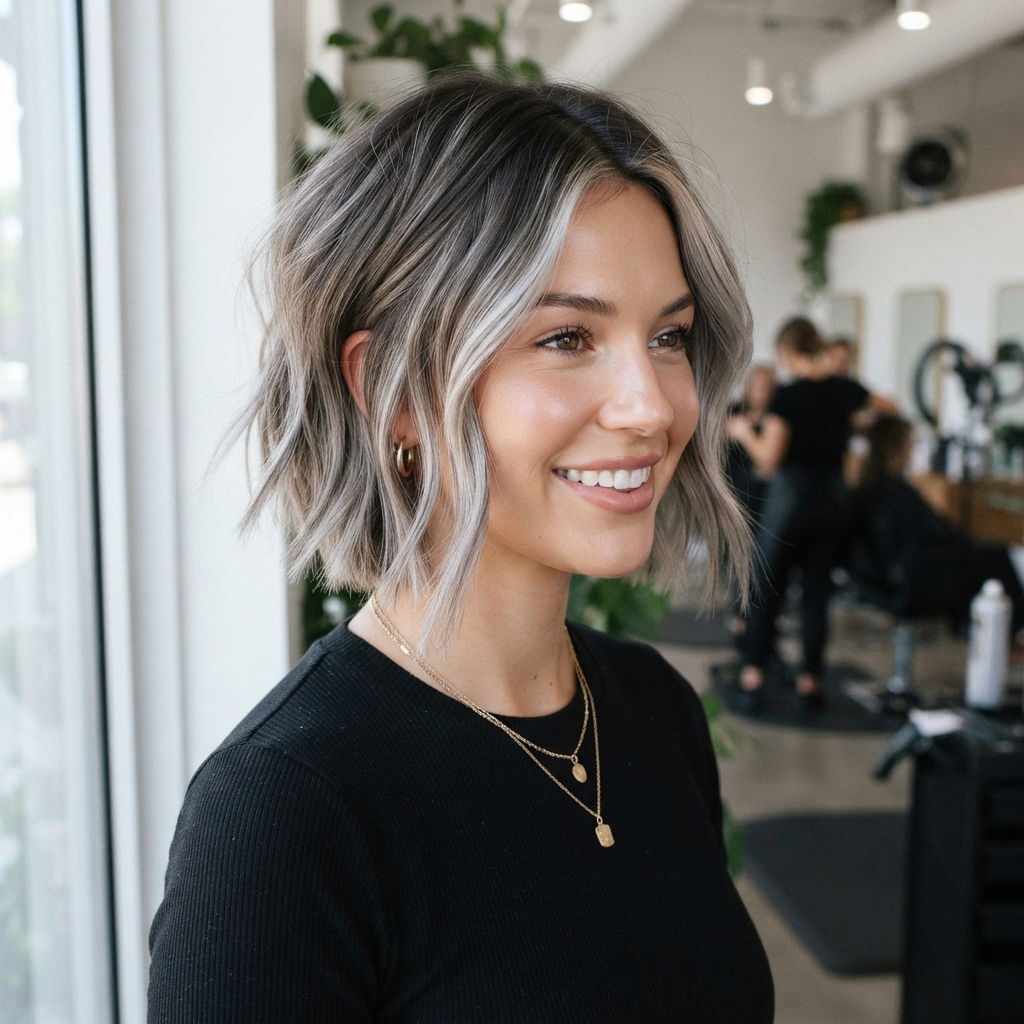 Ash Blonde Balayage Short Hair