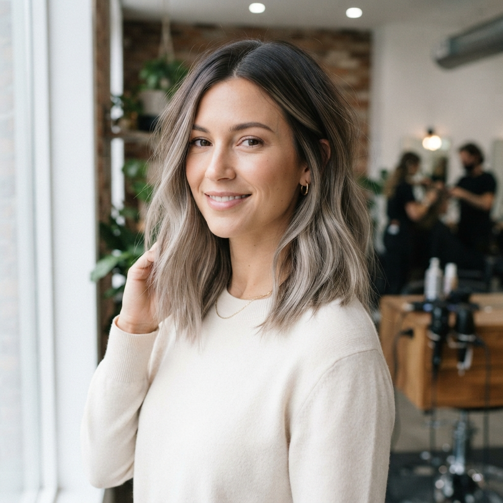 Ash Brown Ombre Lob