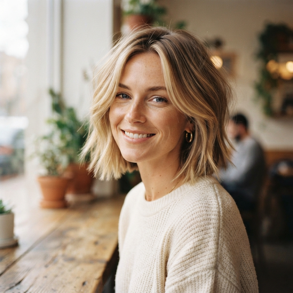 Blonde Bob with Face-Framing Layers