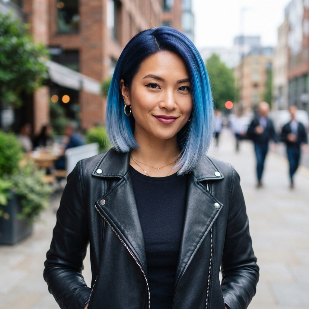Blue Ombre Short Bob