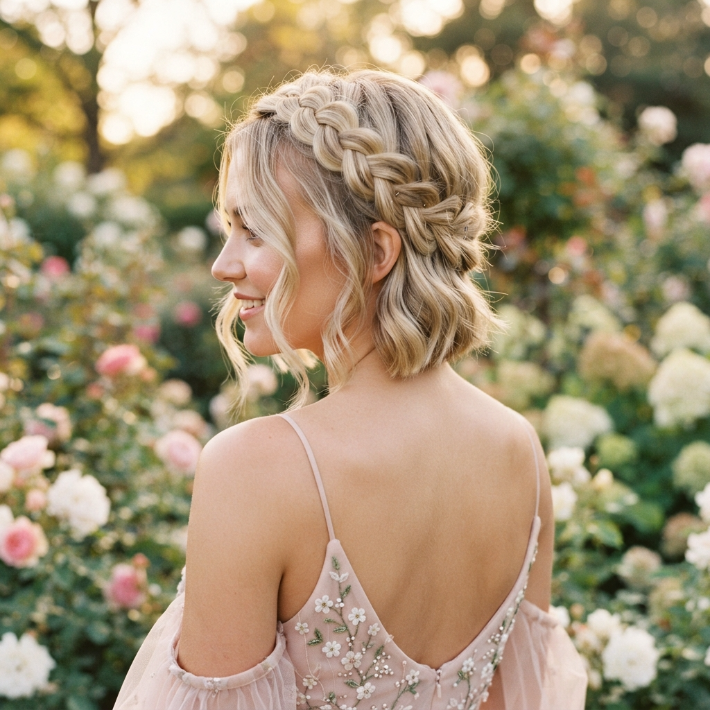 Braided Crown for Short Hair