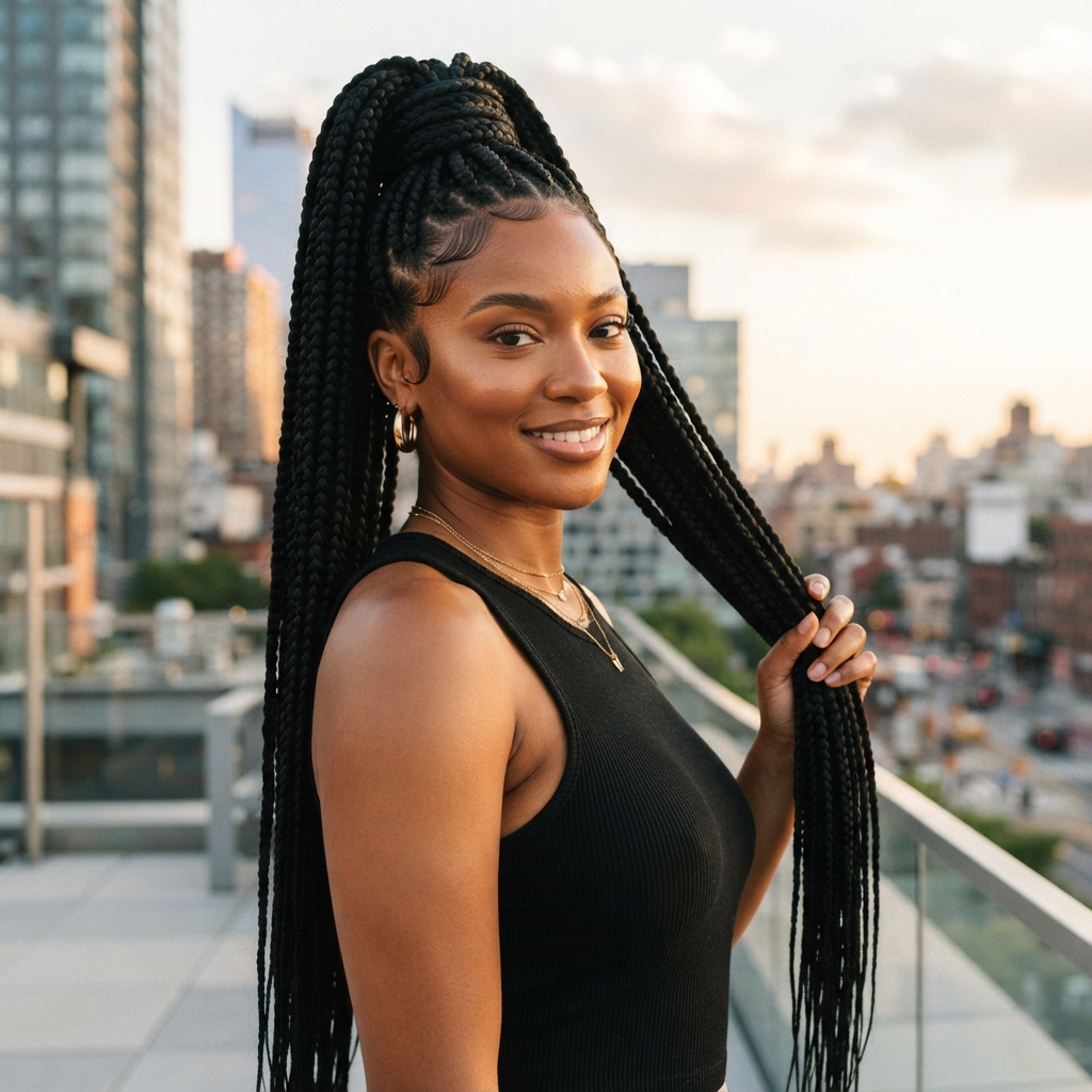 Braided High Ponytail