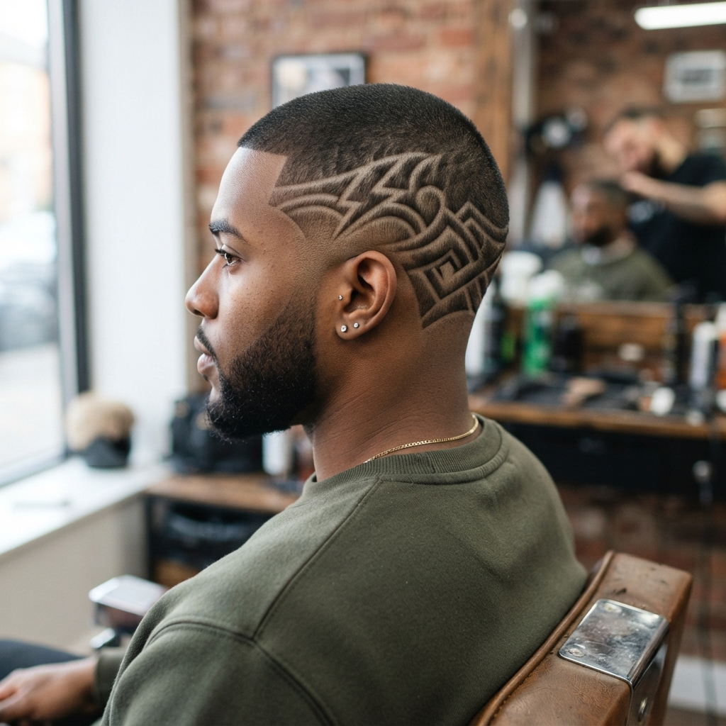 Buzz Cut with Hair Design