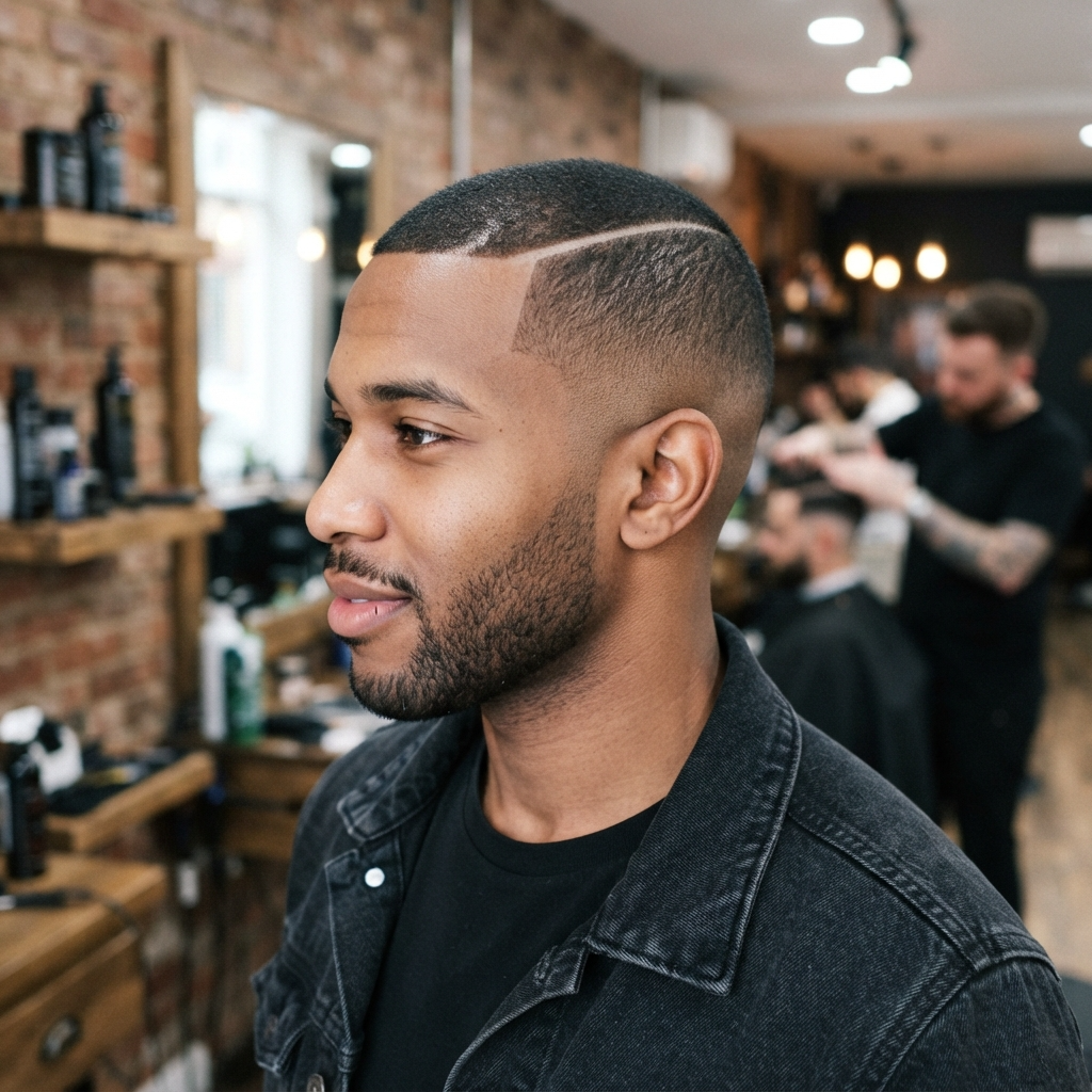 Buzz Cut with Hard Part