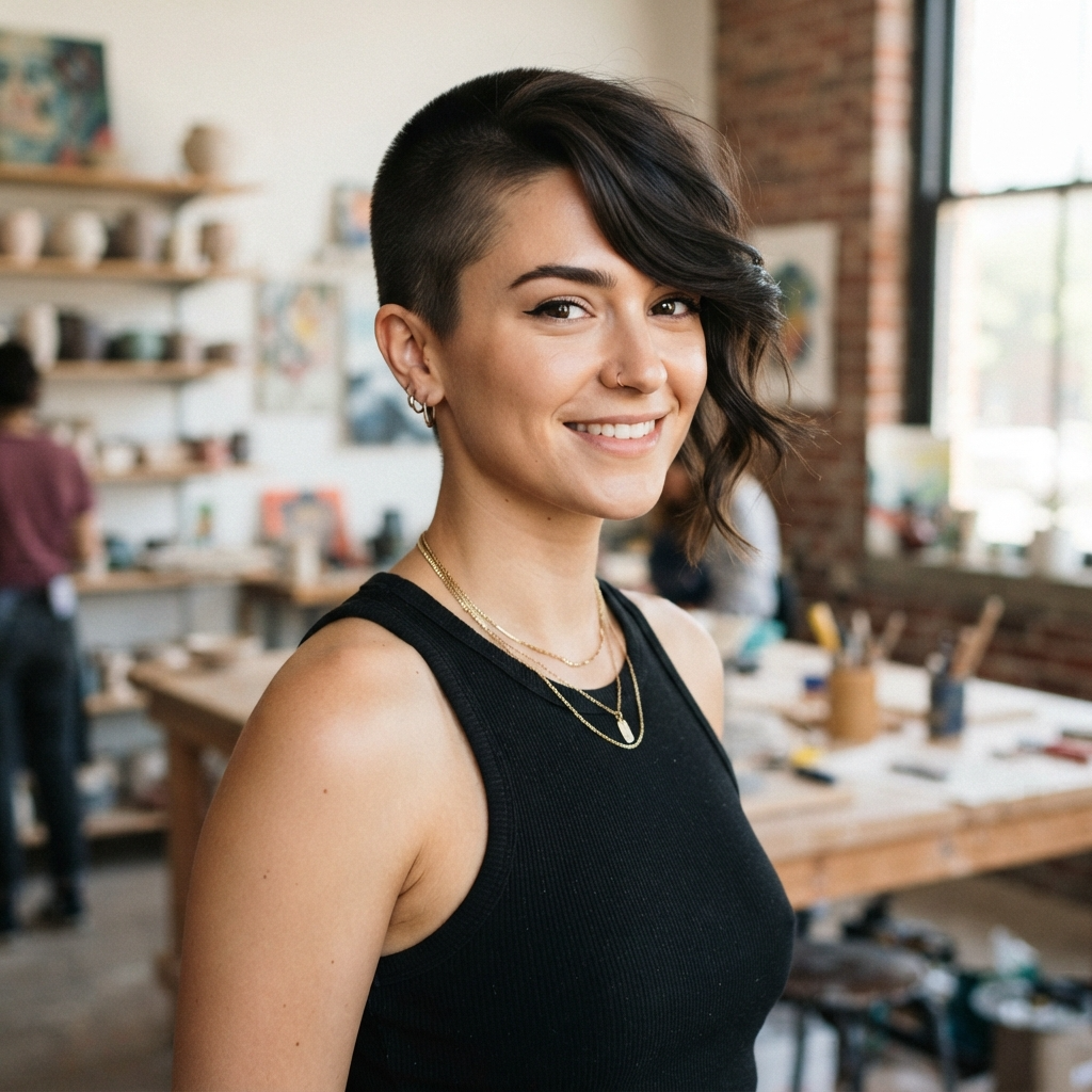 Buzz Cut with Long Fringe