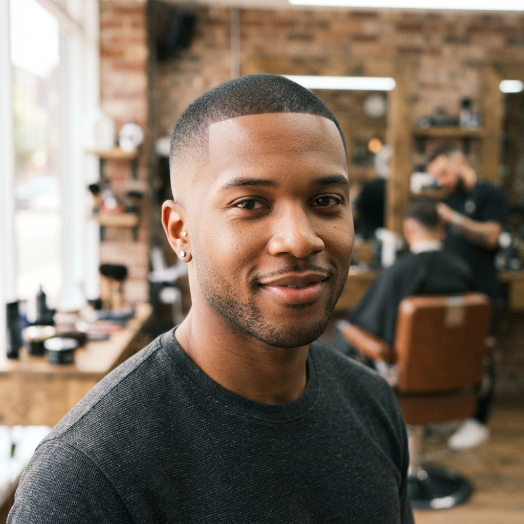 Buzz Cut with Mid Fade