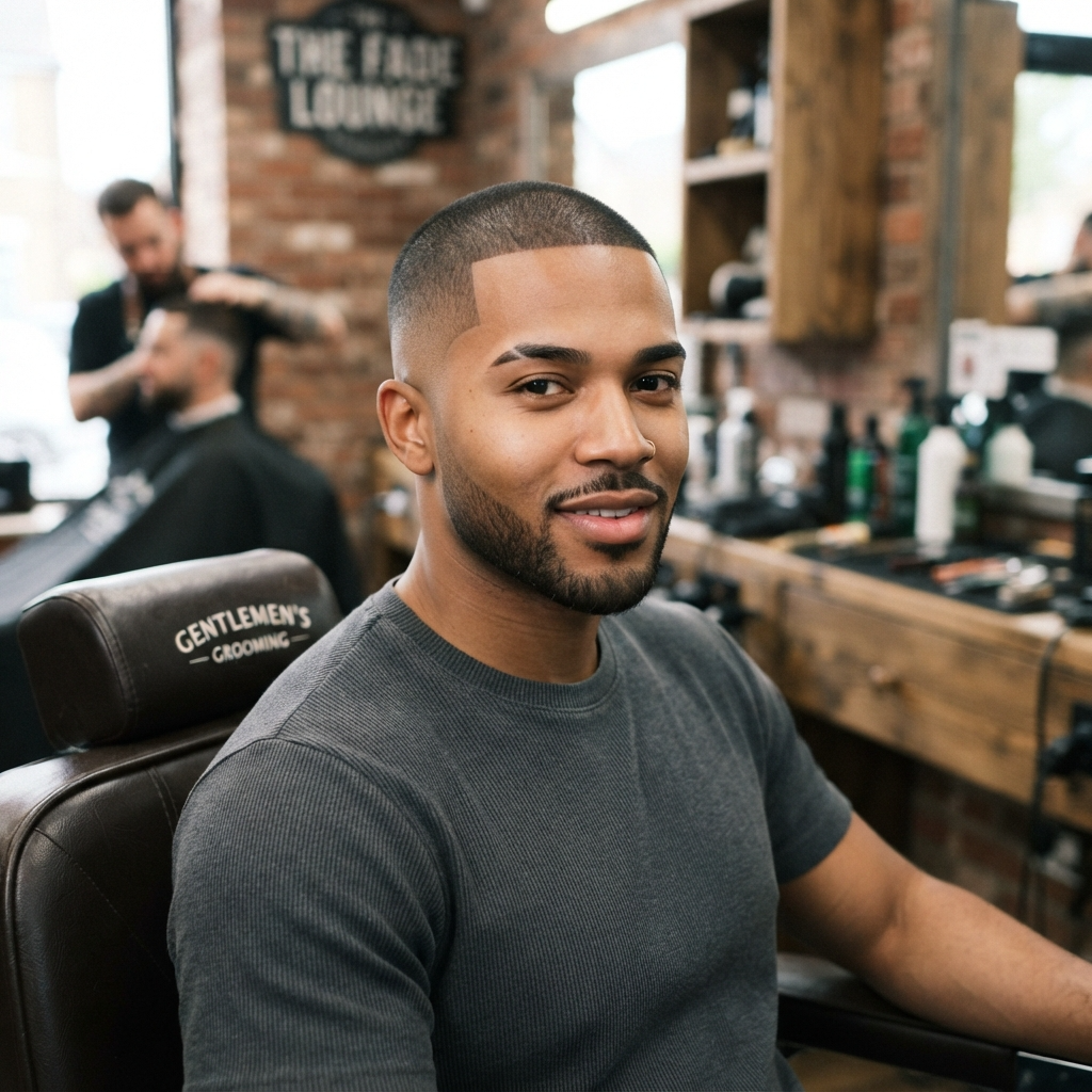 Buzz Cut with Temple Fade