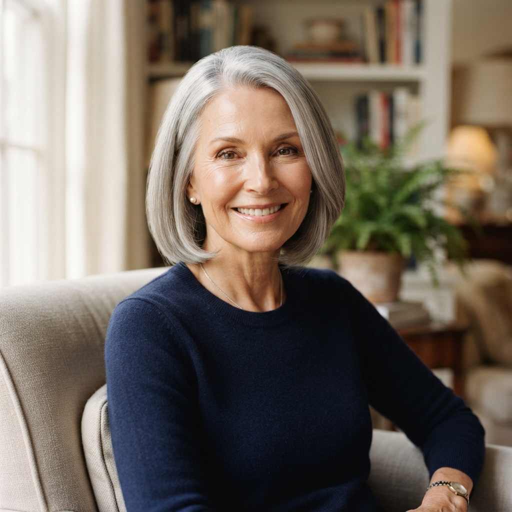 Classic Chin-Length Gray Bob