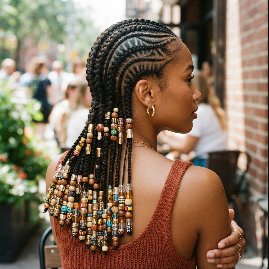 Cornrow Braids with Beads