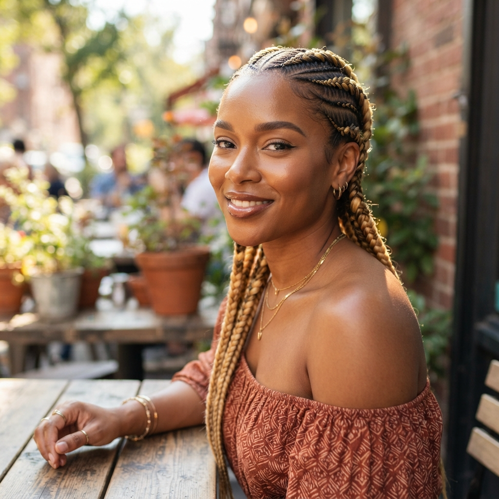 Cornrow Braids with Blonde Highlights