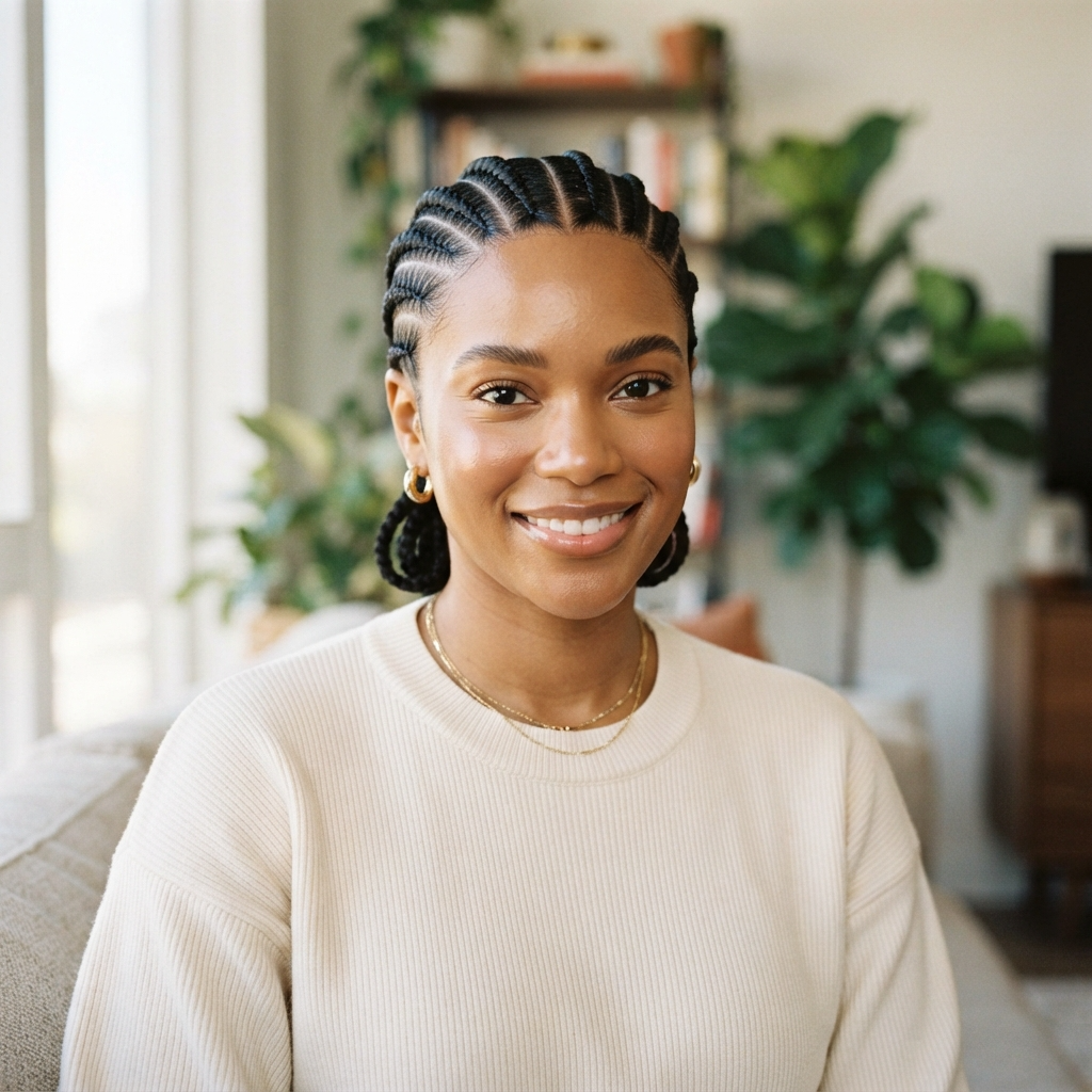 Cornrow Braids with a Middle Part
