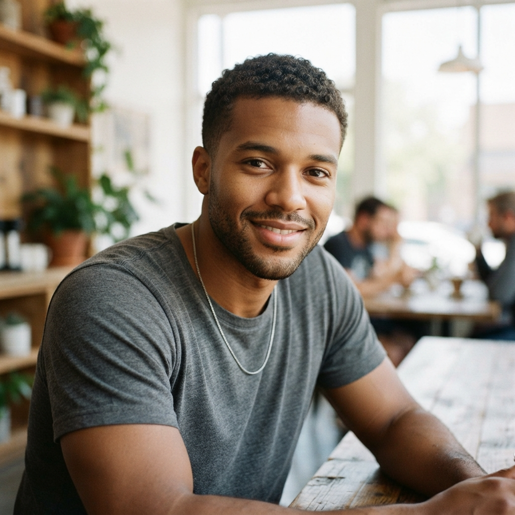 Curly Buzz Cut Men
