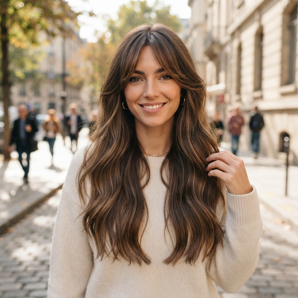 Curtain Bangs with Long Hair
