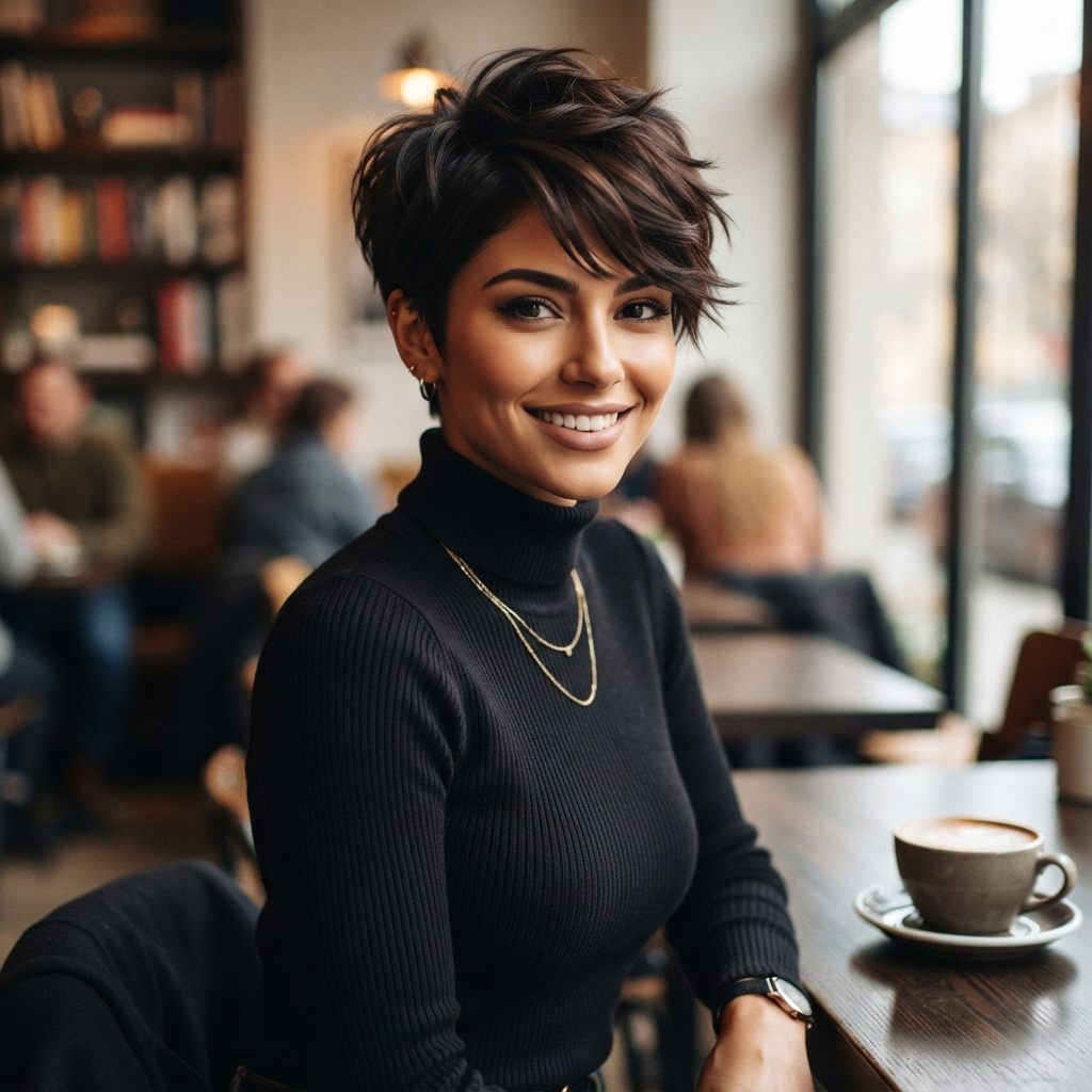 Dark Espresso Pixie Cut