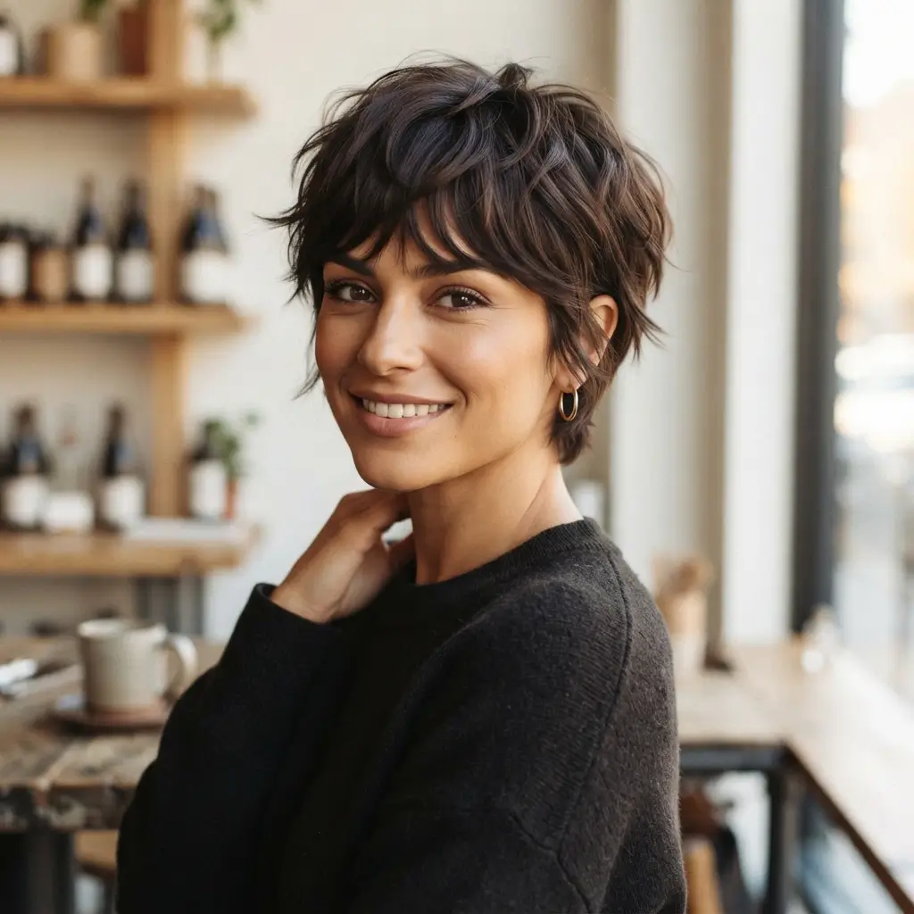 Espresso Brown Layered Crop