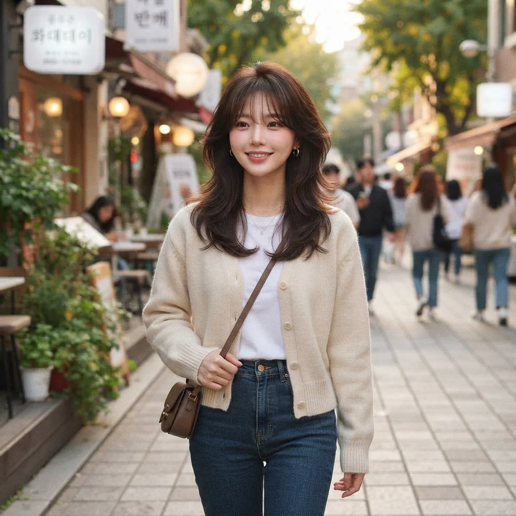 Feminine Korean Wolf Cut