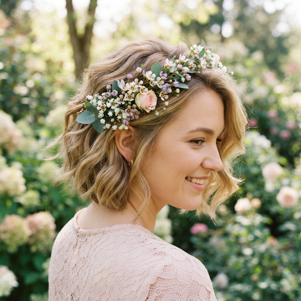 Floral Short Hairstyle