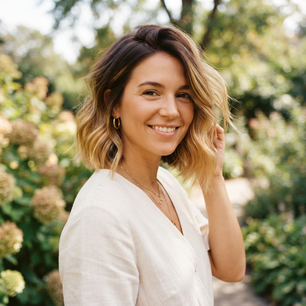 Golden Ombre Textured Bob