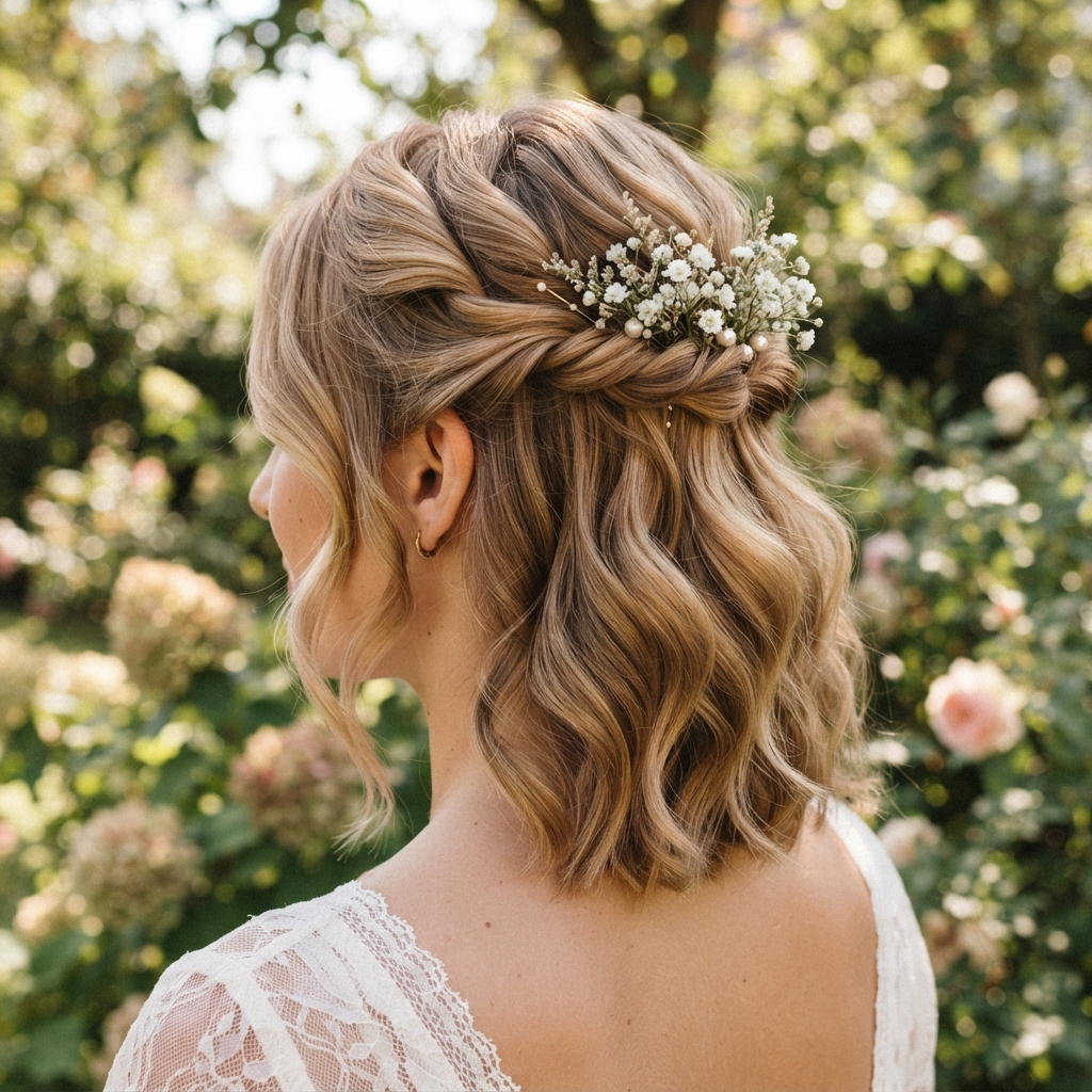 Half-Up Twisted Hairstyle