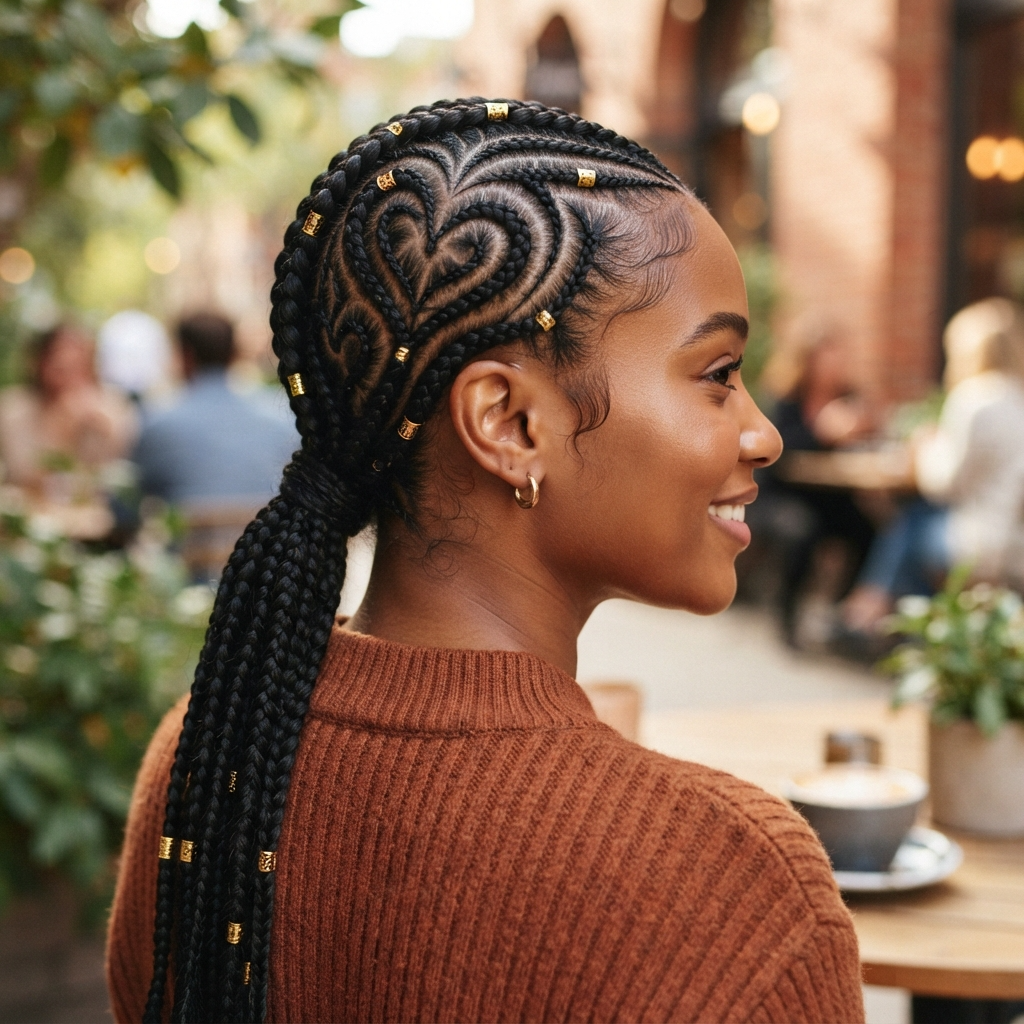 Heart Pattern Cornrow Braids