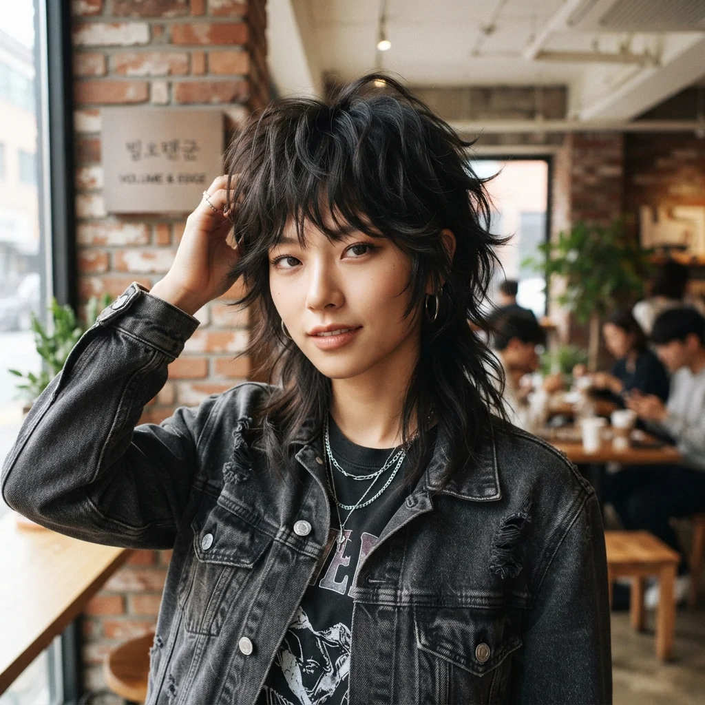 Korean Wolf Cut with Choppy Layers