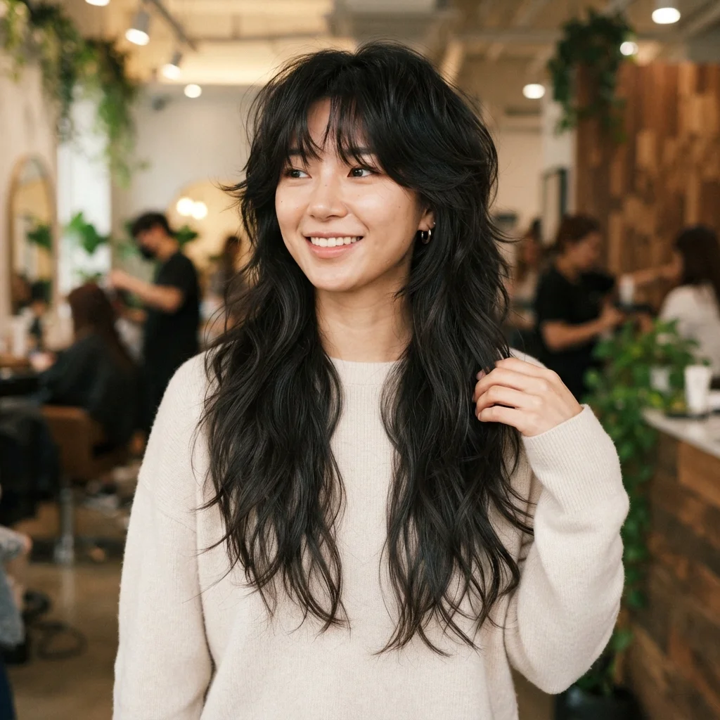 Long Korean Wolf Cut