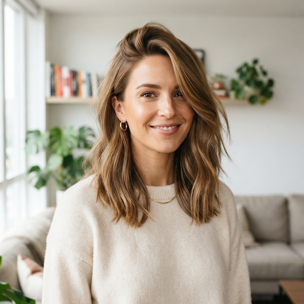 Medium Length Hair with Side Part