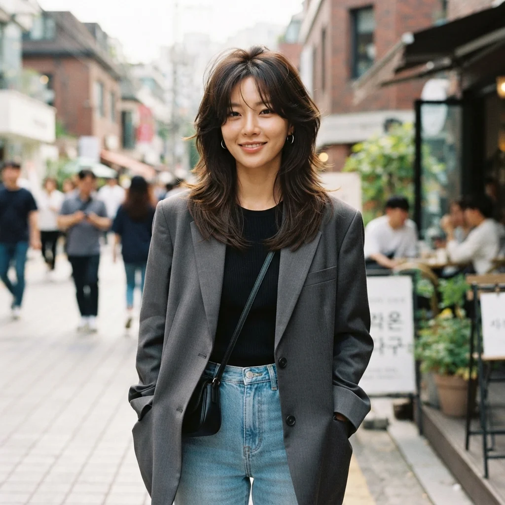 Medium-Length Korean Wolf Cut