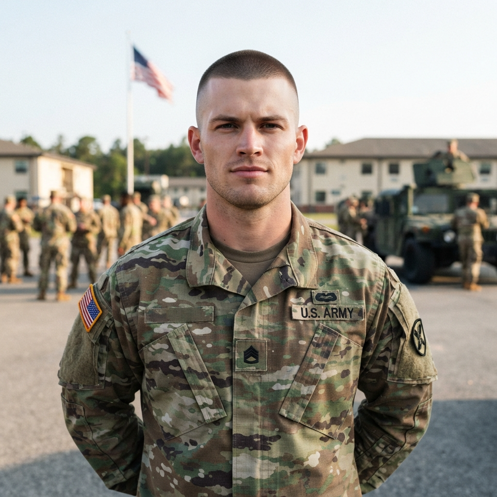 Military Buzz Cut Men