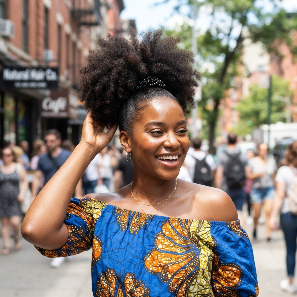 Natural Afro Puff Ponytail