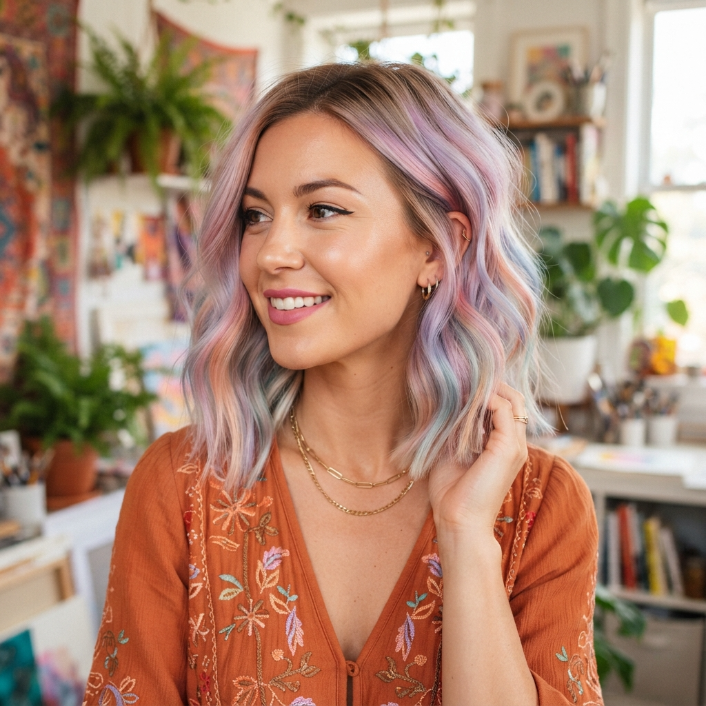 Pastel Rainbow Ombre Bob