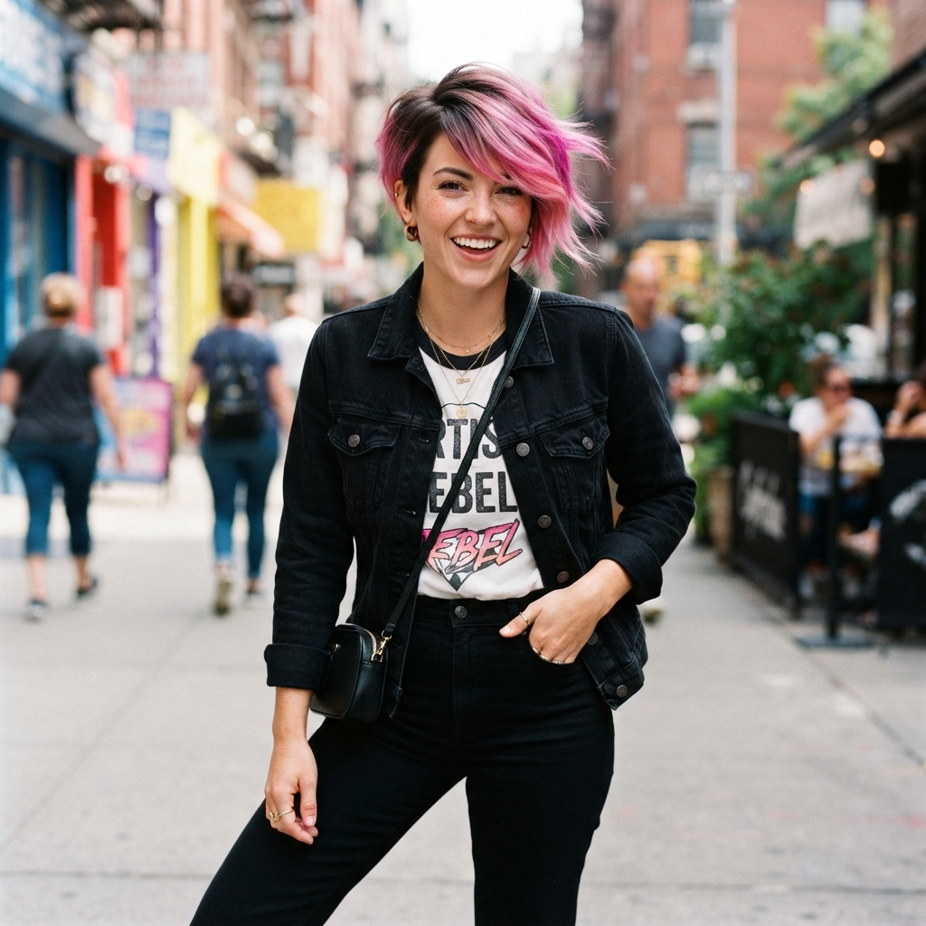 Pink Ombre Pixie Cut