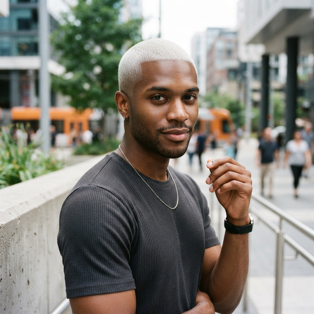 Platinum Buzz Cut Men