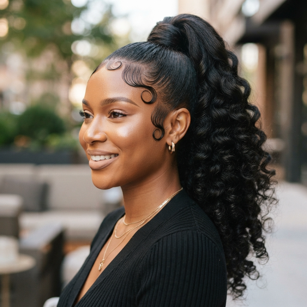 Ponytail with Baby Hairs