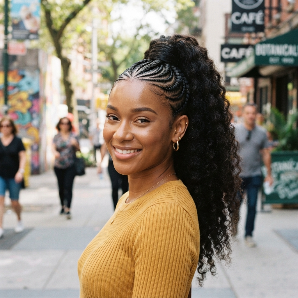 Ponytail with Cornrows