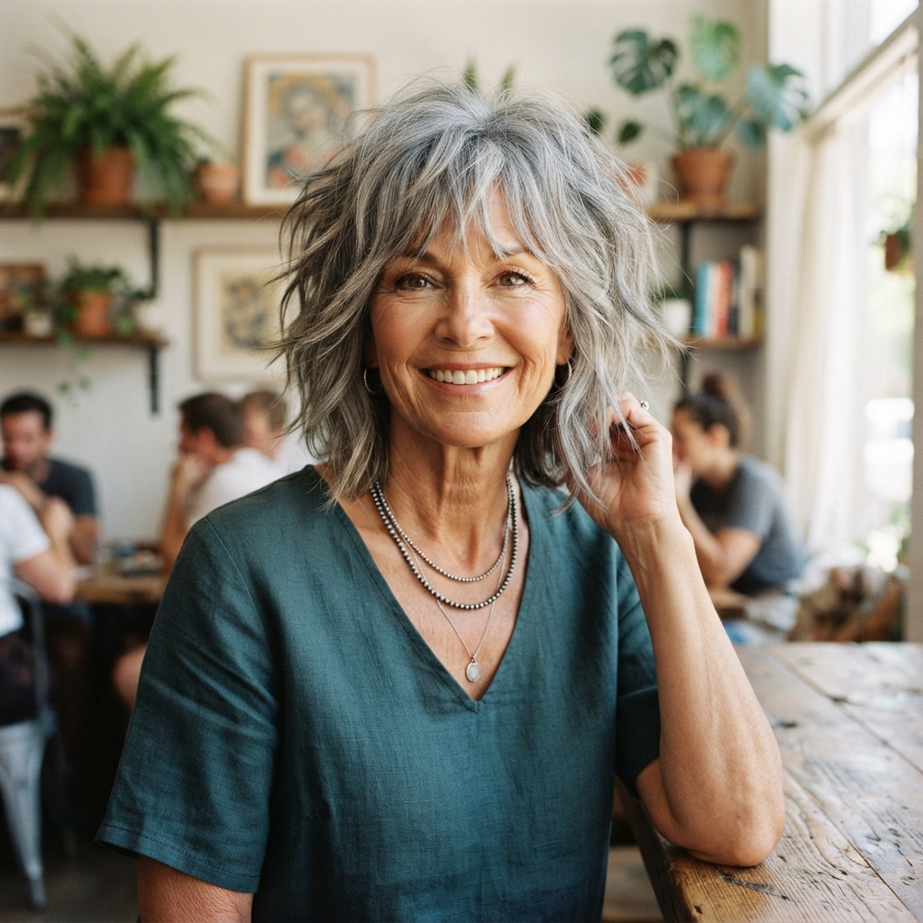 Shaggy Gray Bob