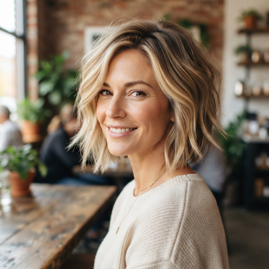 Short Blonde Layered Bob