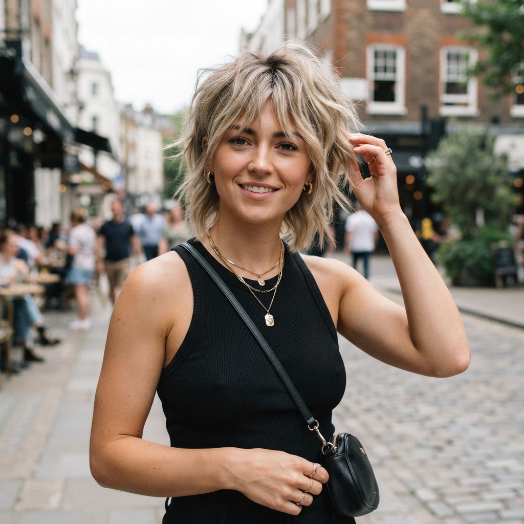 Short Blonde Wolf Cut