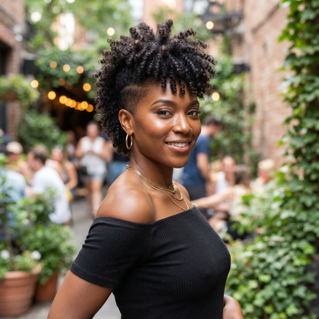Short Curly Frohawk