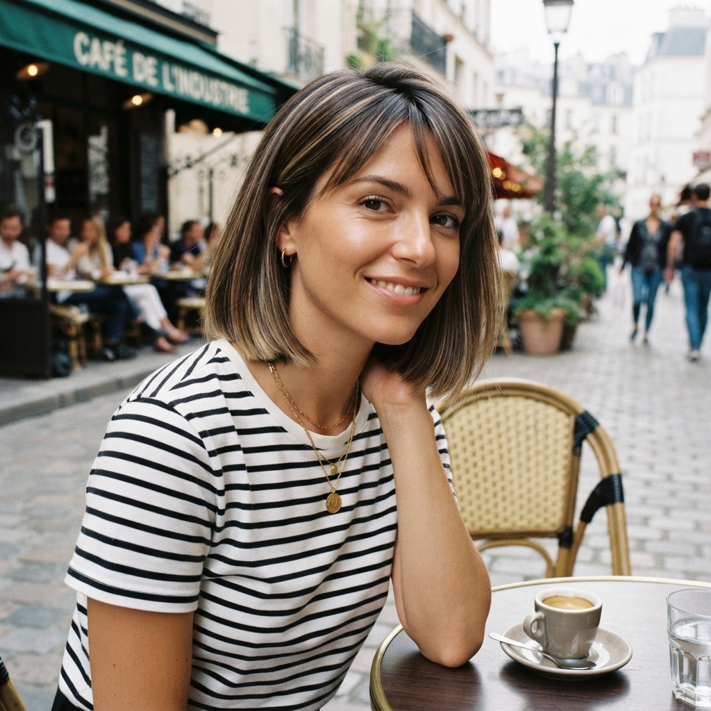 Short French Bob with Subtle Highlights