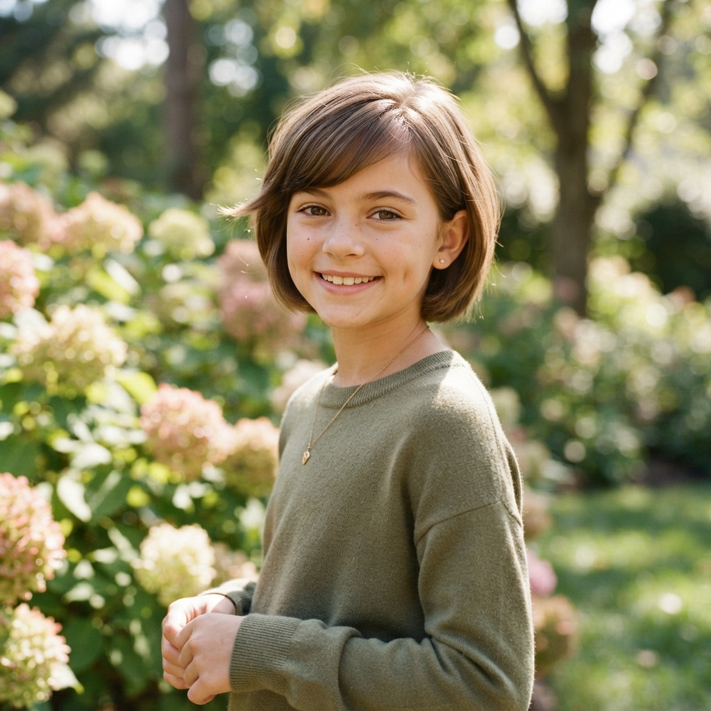 Short Haircut with Side-Swept Bangs