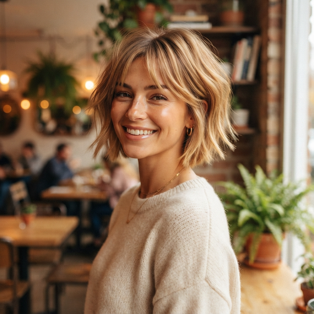Short Honey Blonde Haircut