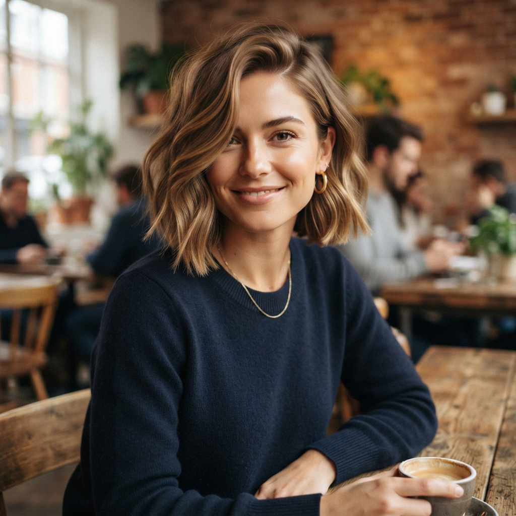 Side-Parted Short Bob