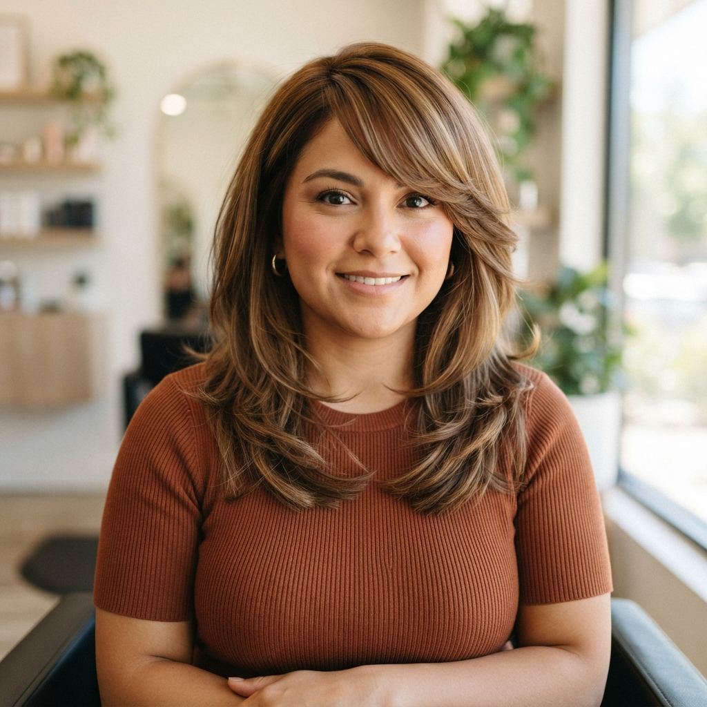 Side-Swept Bangs with Layers