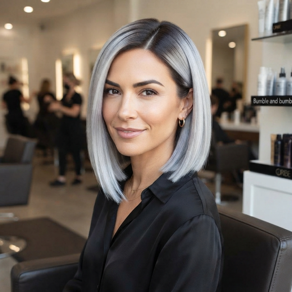 Silver Ombre Short Bob