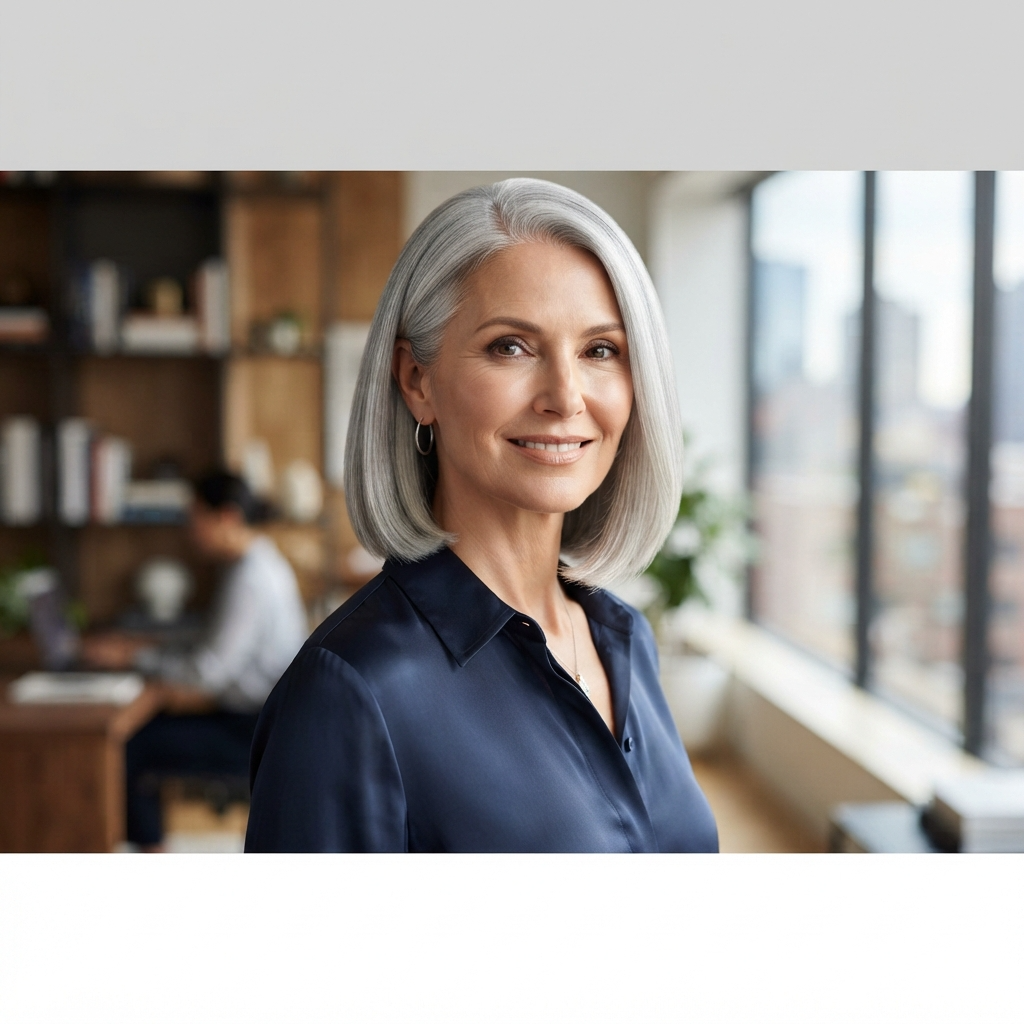 Sleek Gray Bob