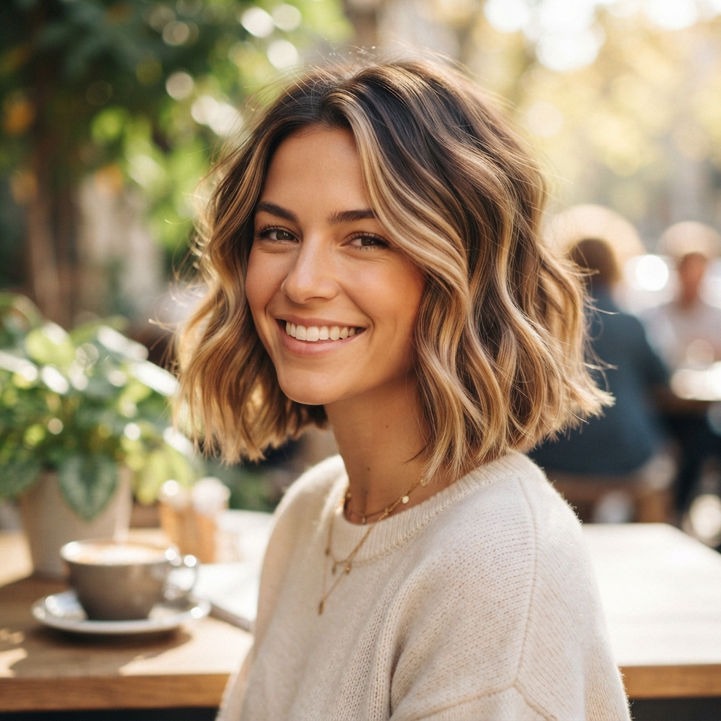 Sun Kissed Balayage Short Hair